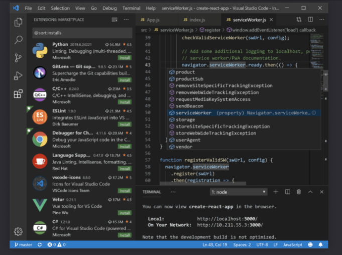 Visual Studio Code and its characteristics 